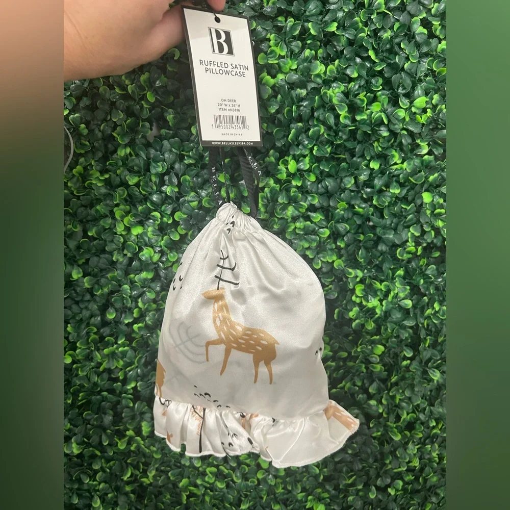 Bella Oh Deer Ruffled Satin Pillowcase